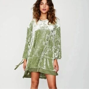 HAH Hot As Hell Phaht City Velour Tunic Dress S Bell Sleeve Boho Holiday Party